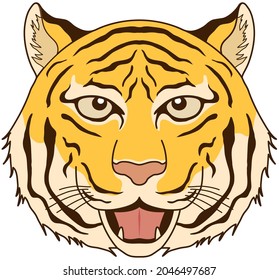 A powerful tiger face. Vector illustration