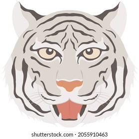 A powerful tiger face. Vector illustration