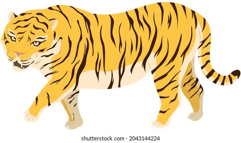 A powerful tiger. Vector illustration
