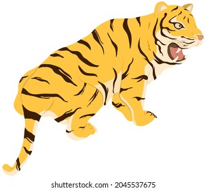 A powerful tiger. Vector illustration