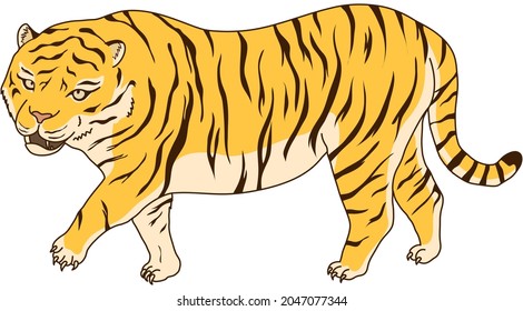 A powerful tiger. Vector illustration