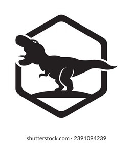 Powerful T-REX logo, jurassic period concept icon illustration design