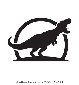 Powerful T-REX logo, jurassic period concept icon illustration design