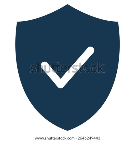 Powerful and Trustworthy Security Shield Icon Adorned with a Prominent Checkmark, Signifying Comprehensive Protection and Guaranteed Safety for All Digital and Physical Assets