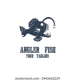 Leistungsstarker und einzigartiger Angler Fisch Logo Vektor