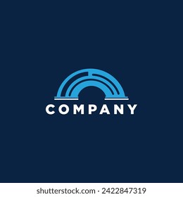 A powerful and unique bridge builder logo design.