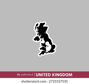 Powerful United Kingdom map illustration symbolizing birth, roots and national identity. Emotional motherland concept blending geography and human origin.