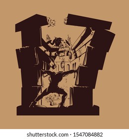 Samson Poster Illustration Vollbildvektor