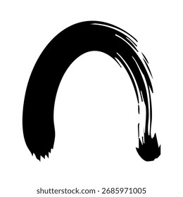 powerful vector illustration of a black brush stroke forming an arc 