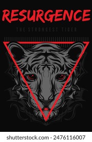 A powerful vector illustration depicting the awakening of a fierce tiger, rendered with dynamic lines and vibrant colors, evoking strength and primal energy.
