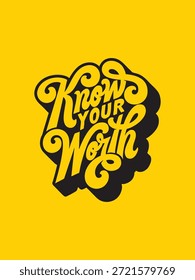 Una poderosa Ilustración vectorial que presenta la palabra "Valor", enfatizando el valor propio, la importancia y el reconocimiento del verdadero mérito.