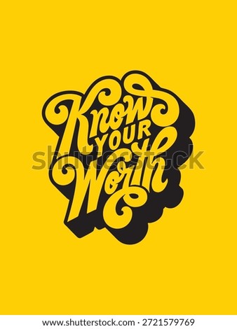 A powerful vector illustration featuring the word "Worth", emphasizing self-value, importance, and recognizing true merit.