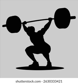 A powerful vector illustration showcasing a CrossFit exercise, highlighting fitness, endurance, and dynamic movement Black