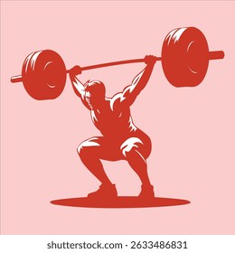 Uma poderosa ilustração vetorial mostrando um exercício CrossFit, destacando a aptidão física, resistência e movimento dinâmico Laranja