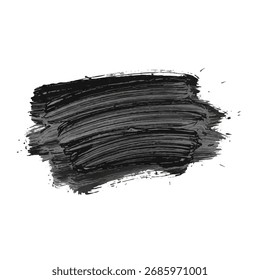 powerful vector illustration of a thick, textured black paint brush stroke, showcasing a rich, layered effect.