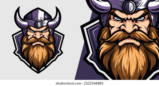 Leistungsstarkes Logo für Viking: Vektorgrafik zur Illustration für Elite-Sport- und E-Sport-Gaming-Teams