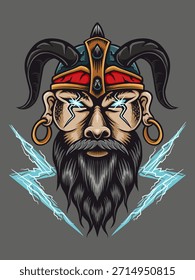 Powerful Viking Warrior with Lightning Gaze