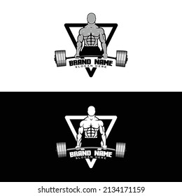 powerful weightlifter deadlifting heavy weights. Vector illustration.