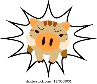 Powerful Wild boar to assault