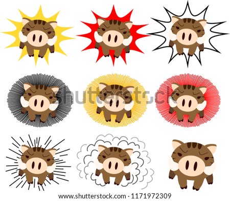 Powerful Wild boar to assault set