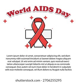 Poderoso vetor do Dia Mundial da AIDS: aumentando a conscientização com arte ousada em fita vermelha