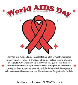 Poderoso vetor do Dia Mundial da AIDS: aumentando a conscientização com arte ousada em fita vermelha