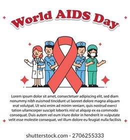 Powerful World AIDS Day Vector: Raising Awareness with Bold Red Ribbon Art