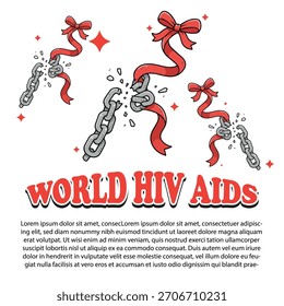 Poderoso vetor do Dia Mundial da AIDS: aumentando a conscientização com arte ousada em fita vermelha