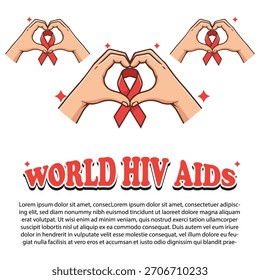 Powerful World AIDS Day Vector: Raising Awareness with Bold Red Ribbon Art