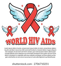 Powerful World AIDS Day Vector: Raising Awareness with Bold Red Ribbon Art
