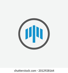 powerfull arrow and circle shape logo vector