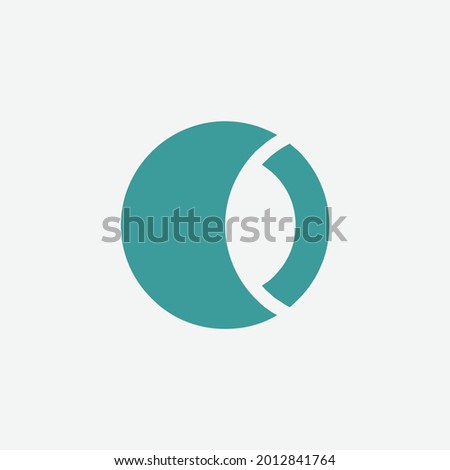 powerfull clean halfmoon as C letter initial logo vector