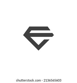 powerfull and clean letter diamond logo vector 