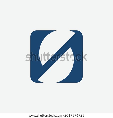 Powerfull clean S letter inside circular square logo vector