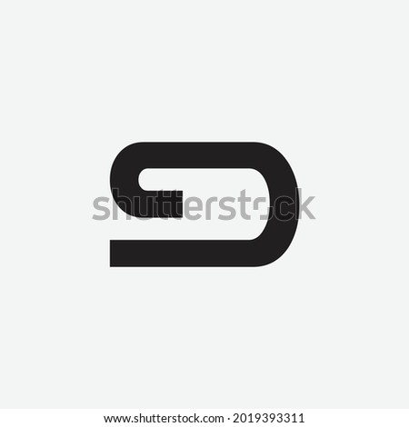 Powerfull clean SD intial letter logo vector