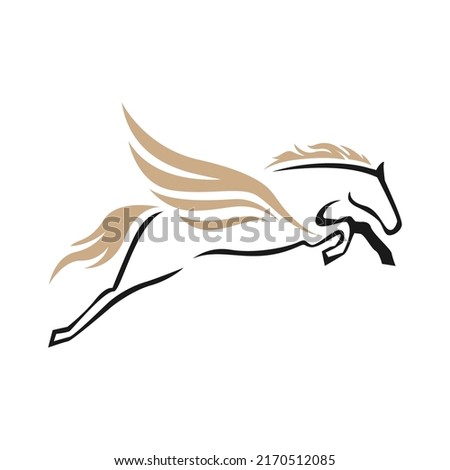 Powerfull flying pegasus unicorn logo vector Horse with wings design illustration