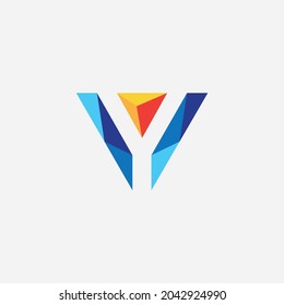 powerfull and modern V logo vector