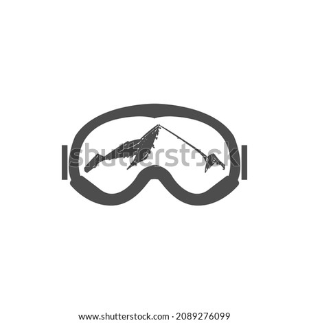 powerfull mountain or peak inside glasses for recreation company logo
