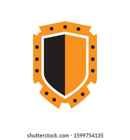 powerfull shield logo Abstract symbol of security protection company