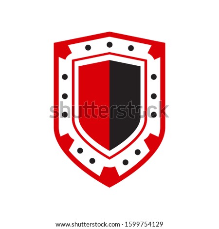 powerfull shield logo Abstract symbol of security protection company