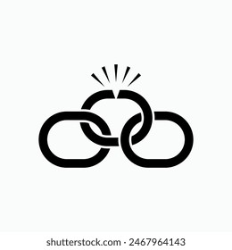 Powerless Icon. Break Chains, Weak Symbol. 