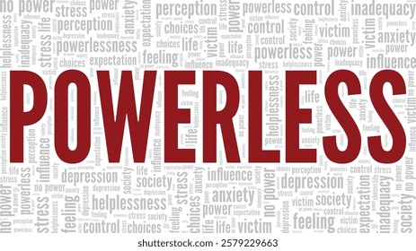 Powerless word cloud conceptual design isolated on white background.