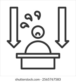 Powerlessness Icon Vector Illustration Outline Style