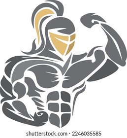 Imagen vectorial del constructor de cuerpos de fitness de Powerlift Knight