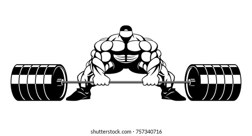 Powerlifter. Deadlift. Vector.