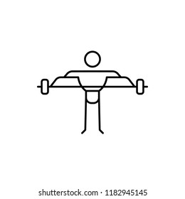 powerlifter icon. Element of human hobbies icon for mobile concept and web apps. Thin line powerlifter icon can be used for web and mobile on white background