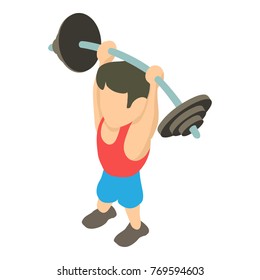 Powerlifter icon. Isometric illustration of powerlifter vector icon for web
