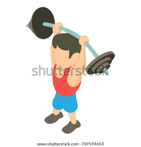 Powerlifter icon. Isometric illustration of powerlifter vector icon for web