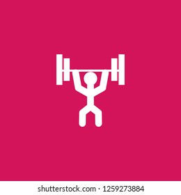 powerlifter icon vector. powerlifter sign on pink background. powerlifter icon for web and app