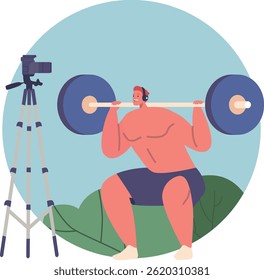 Powerlifter compartilhando experiência em blog